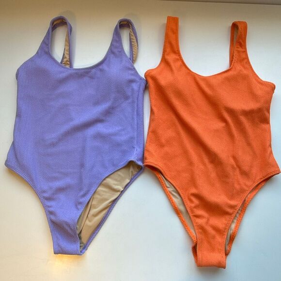 NWT cotton on swimsuits. Get 2! One lilac and one orange. Size L - Picture 2 of 6